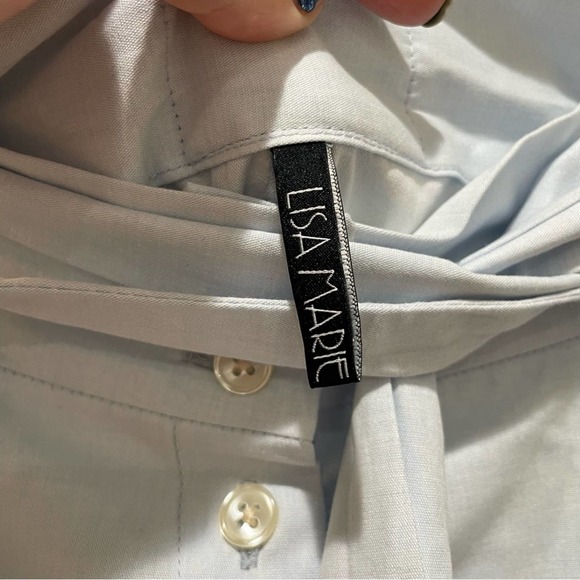 Lisa Marie Fernandez Button Up Midi Skirt Blue Size 10 - Picture 8 of 8